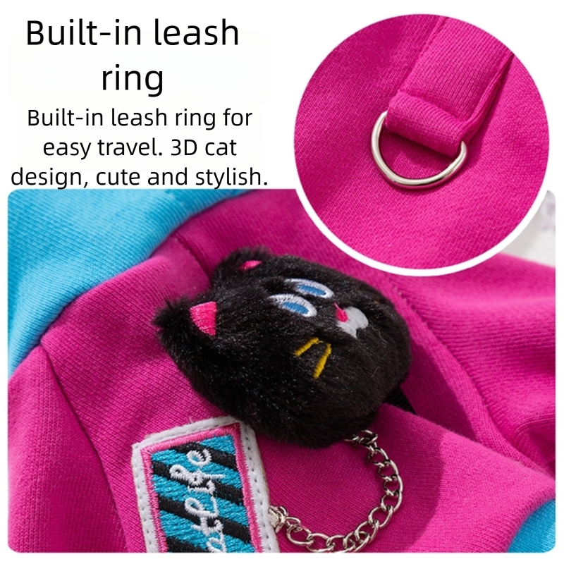Autumn And Winter Dog Clothes, Color-blocking Hooded Cartoon Thin Sweatshirts, Small And Medium-sized Dog Teddy Vs. Panda Pet Clothing