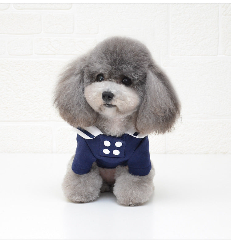 Sailor suit pet clothes
