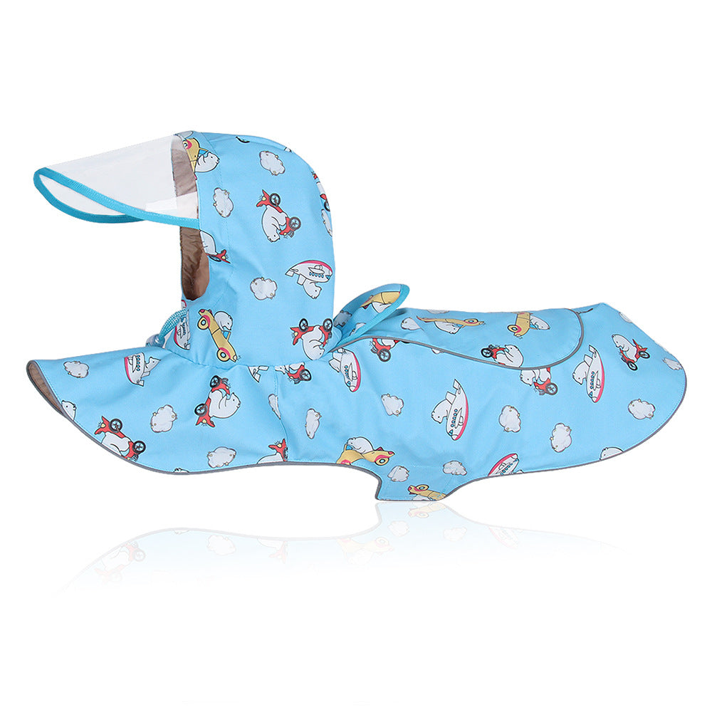 Waterproof Reflective Cape Raincoat Transparent PU Dog