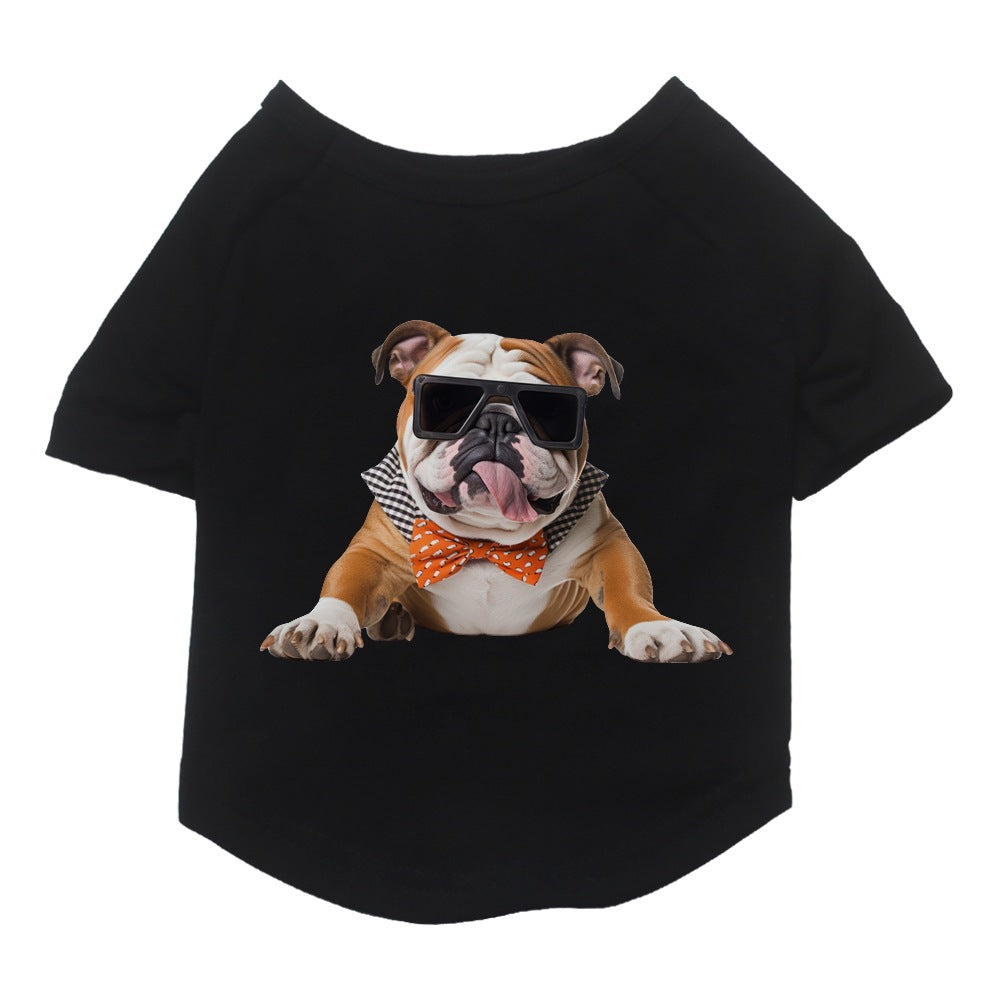 Pet Summer Breathable Thin Basic Style Cotton Short Sleeve Printed T-shirt