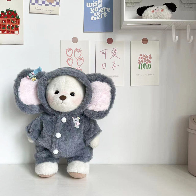 Little Bear Doll Clothes Gray Elephant Jumpsuit Suit