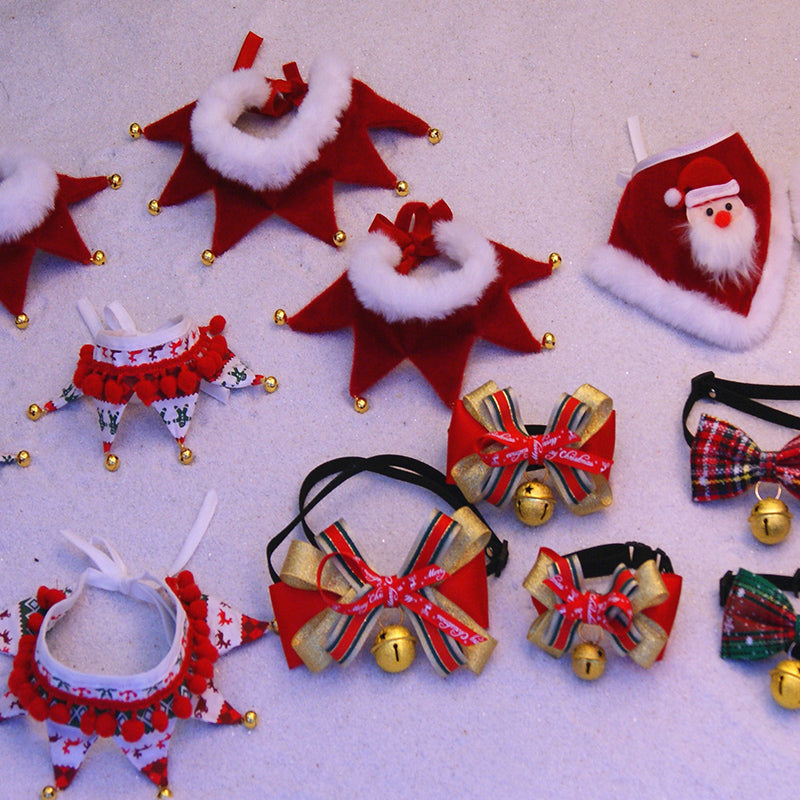 Christmas Bib Ornament Decoration Pet Saliva Towel Winter Warm Scarf