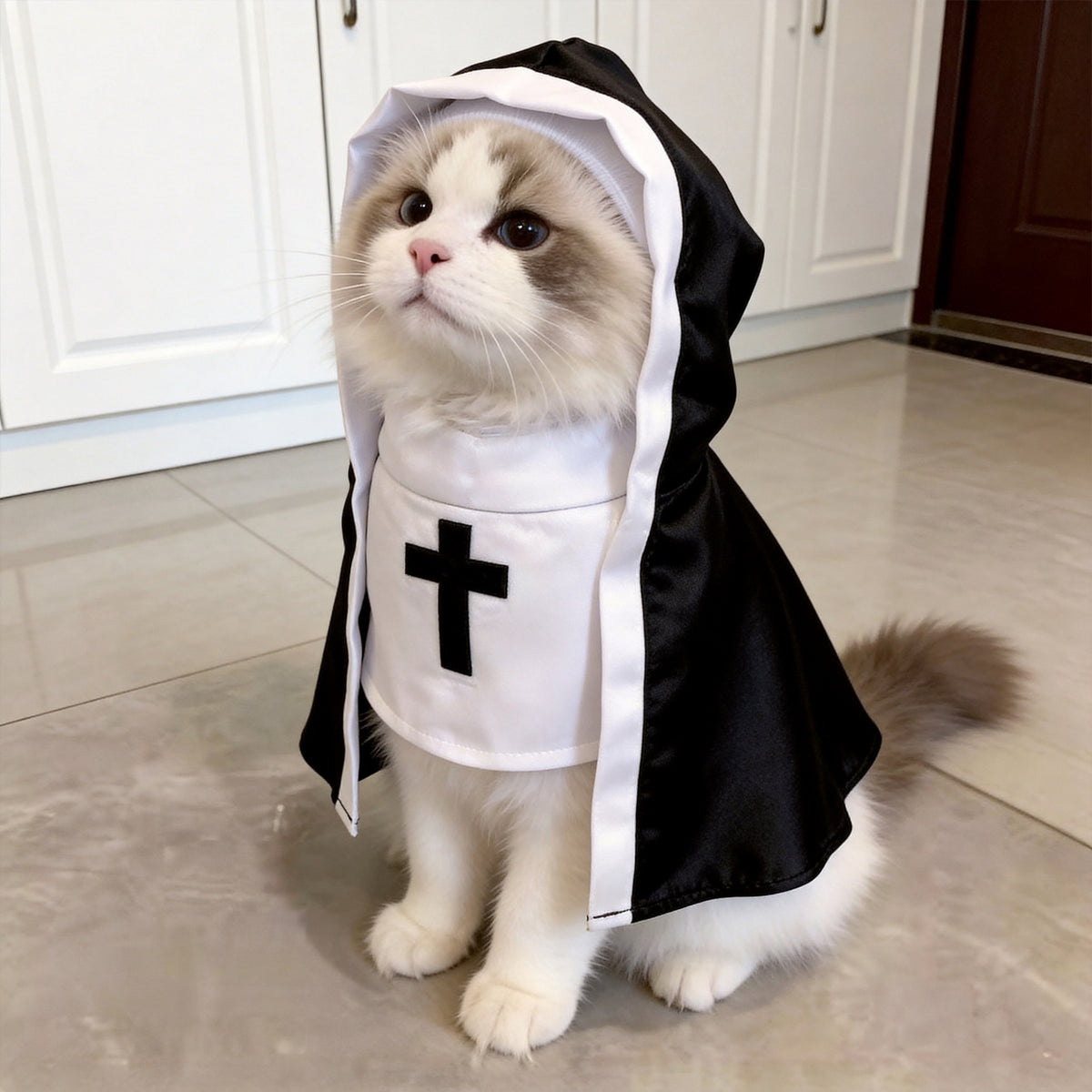 Cat Costumes, Pet Clothes, Dog Costumes, Funny Cosplay Photo Props, Small And Medium-Sized Pet Clothing, Cat Nun Costumes