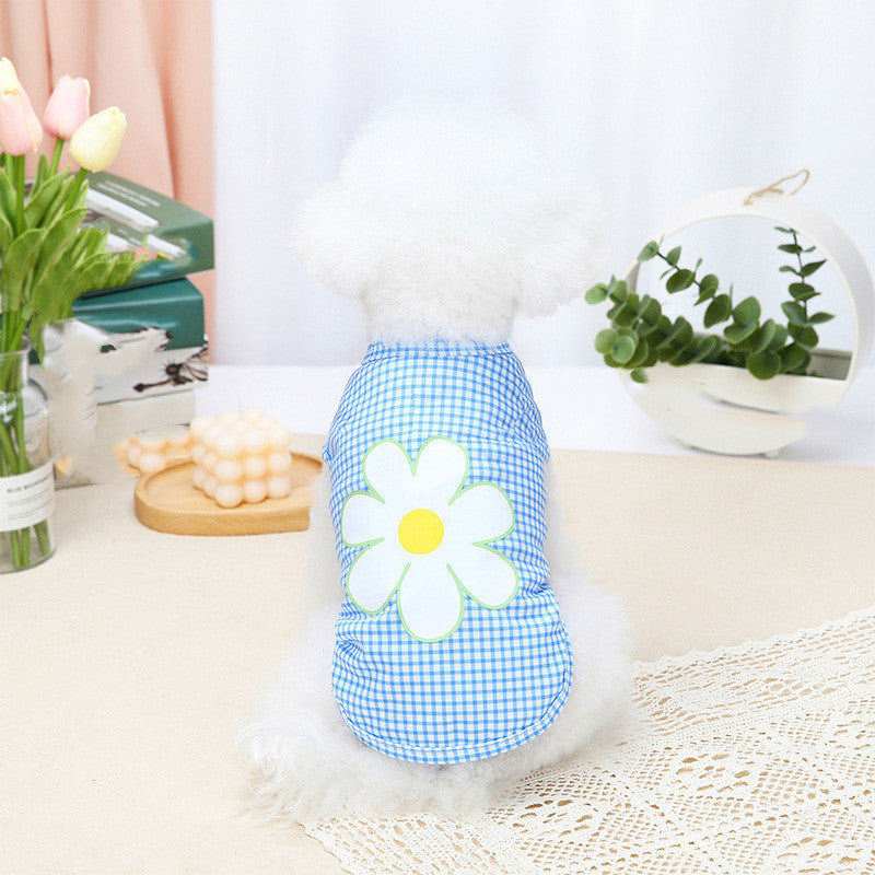 Simple Five-color Flower Vest Puppy Costume