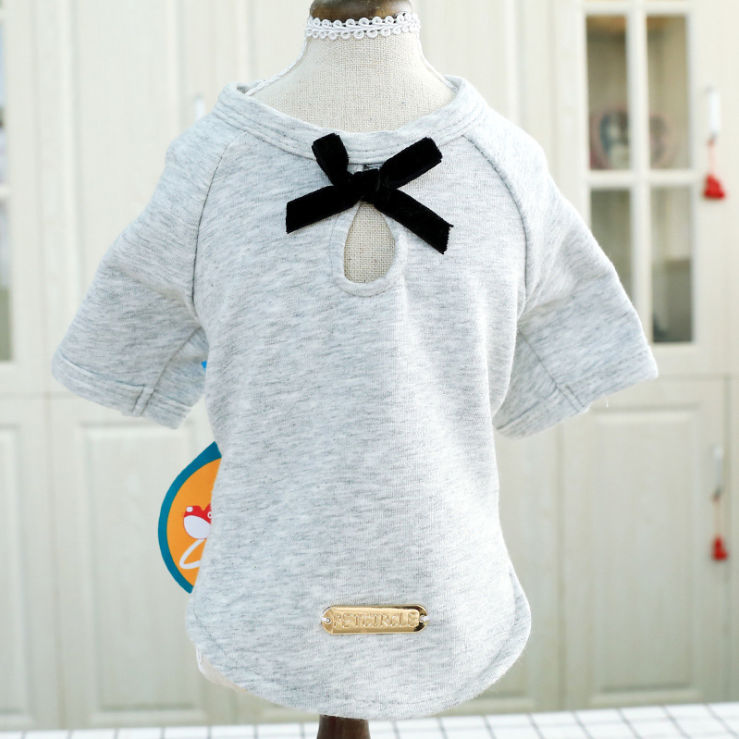Pet Dog Clothes Cotton Cute Bow Tie T-shirt Clothing