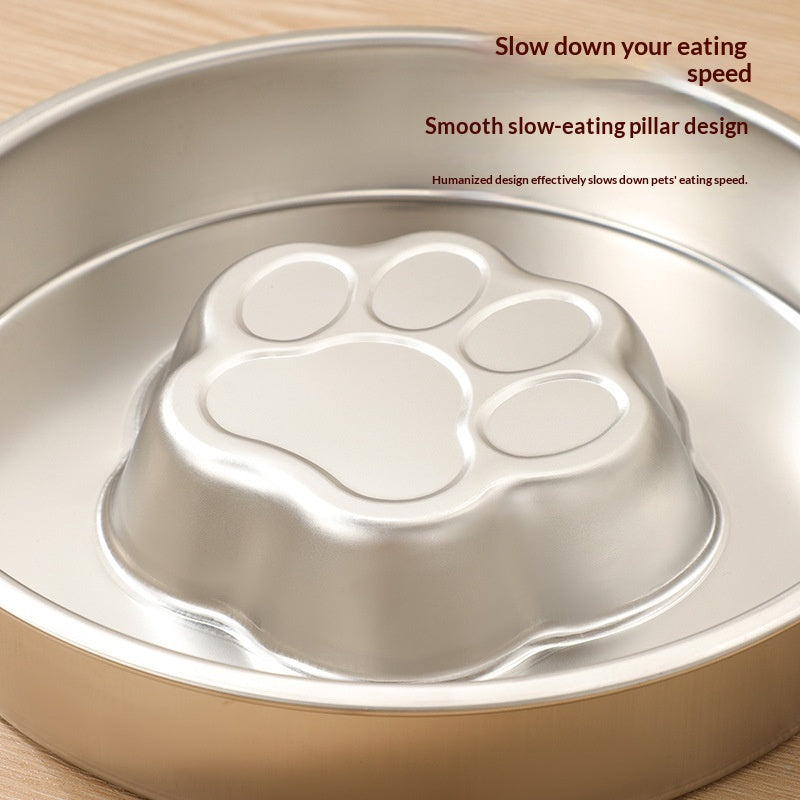 Thickened Stainless Steel Slow-feeding Pet Bowl
