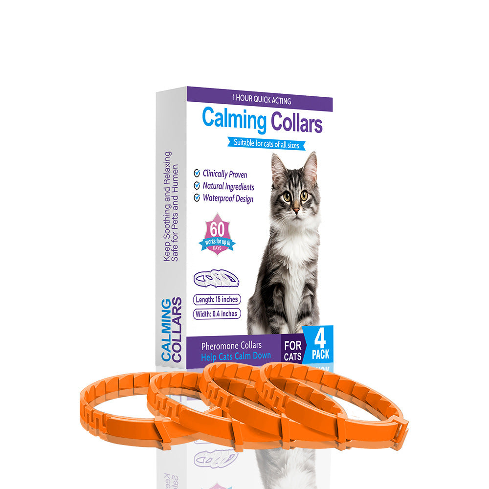 Set Of 4 Pheromone-Calming Collars For Cats And Dogs To Relieve Anxiety