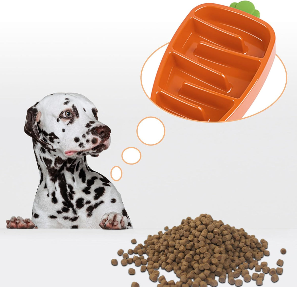 Slow Feeder Dog Bowl, Dog Food Bowl For Small & Medium-Sized Dogs, Carrot Design Dog Bowls,Non-Slip Dog Slow Feeder Bowls, Pet Slow Feeder Bowl For