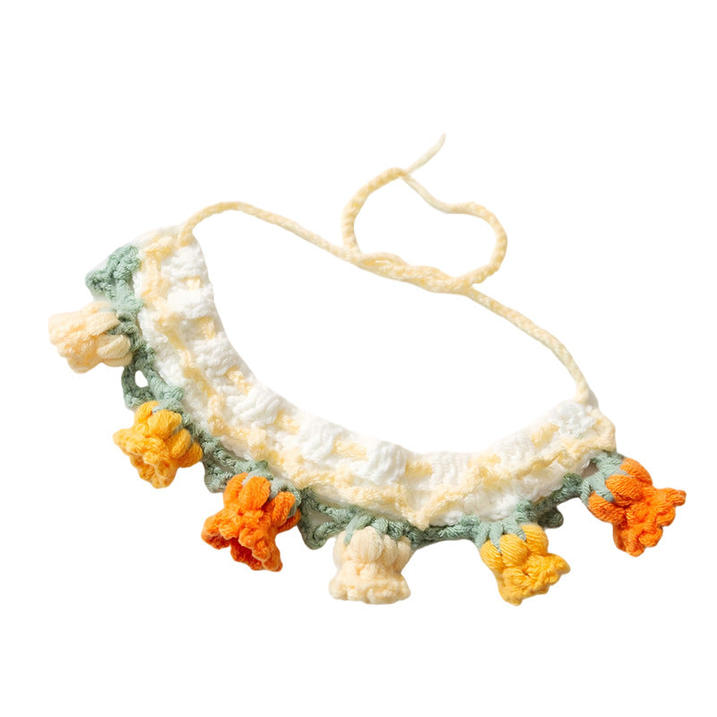 Pet Hand-woven Necklaces, Cute Cat Knitted Necklaces, Kitten Neck Rings, Small Dog Neck Decorations