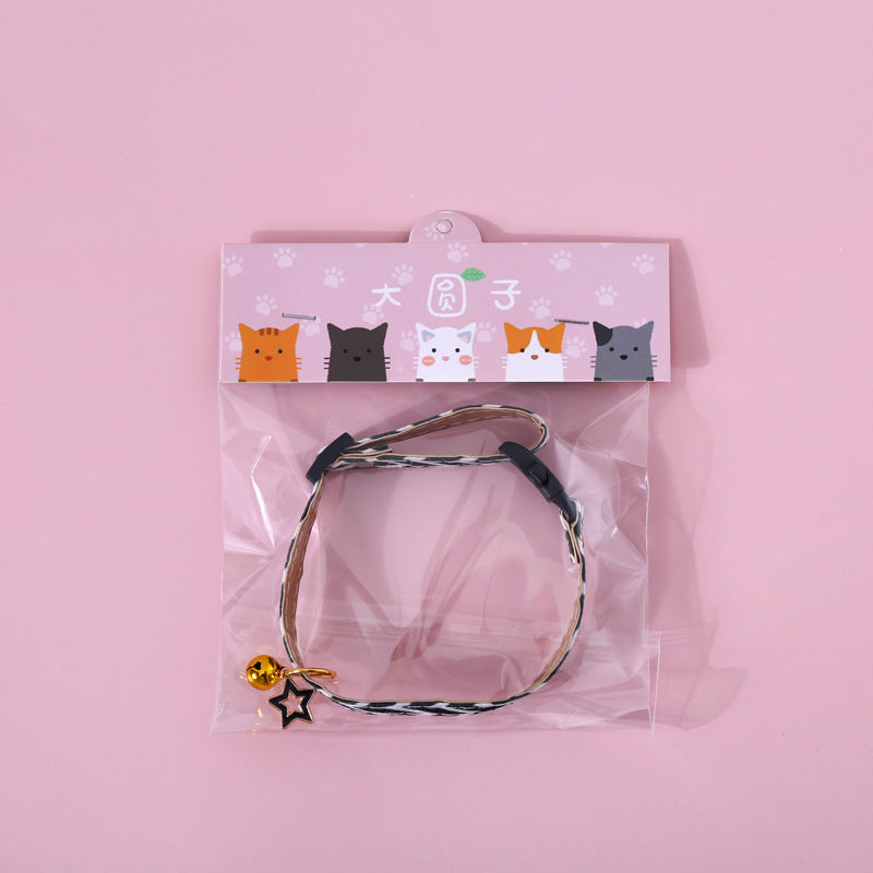 Pentagram Geometry Striped Bell Adjustable Pet Collar