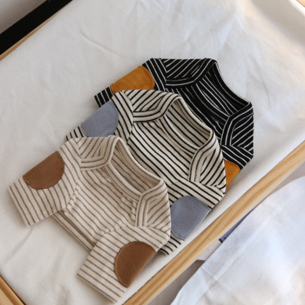 Striped Base-Layer Hoodie For Small Dogs