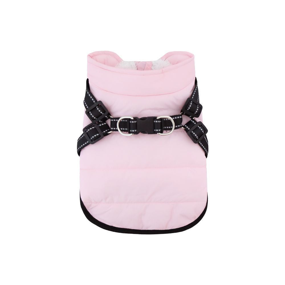Insulated Fleece-lined Dog Vest With Chest And Back Zipper To Prevent Pinchingessential Winter Clothing For Your Pup