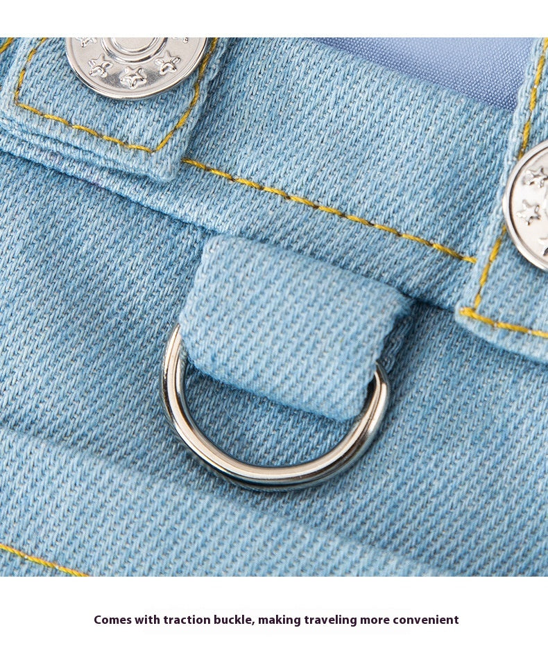 Summer Dog Pocket Suspender Denim Skirt Clothes
