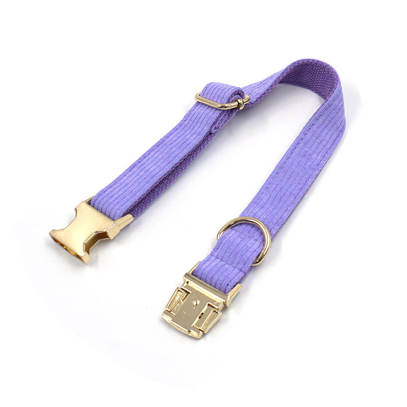 Simple Taro Purple Velvet Dog Collar