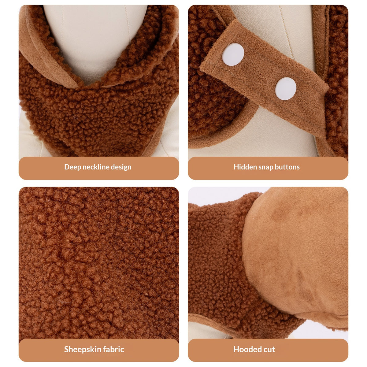 Hooded Warm Vest For Small And Medium-Sized Dogs Detachable Dog Clothes