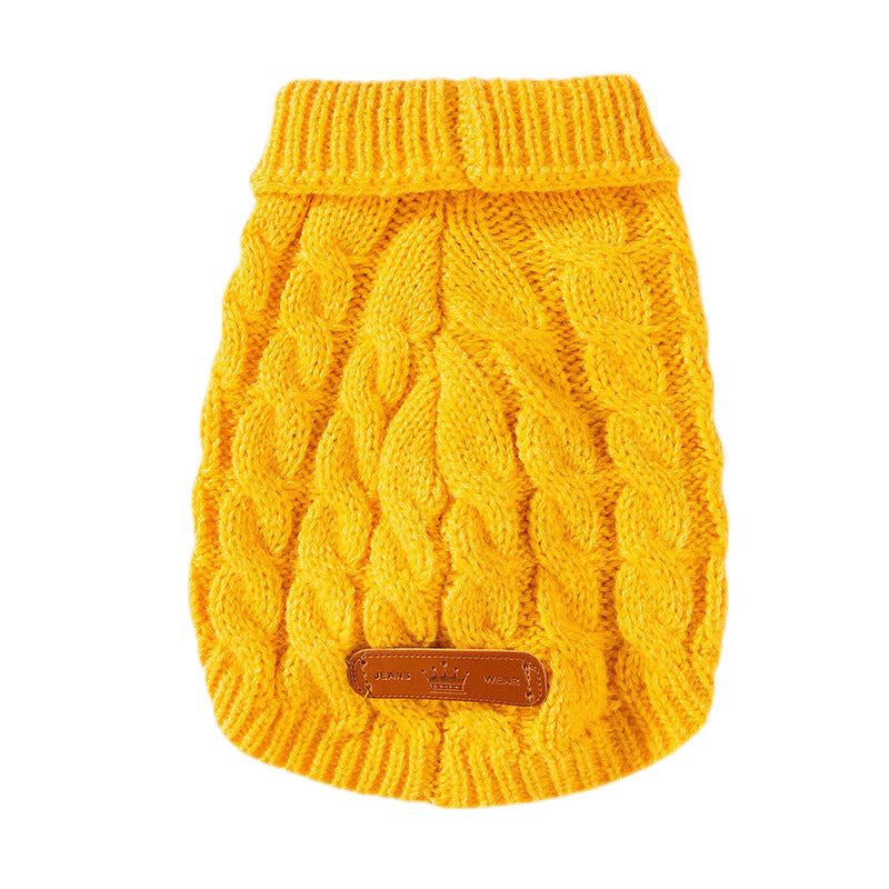 Dog Clothes Autumn And Winter Simple Twisted Knitted Sweater