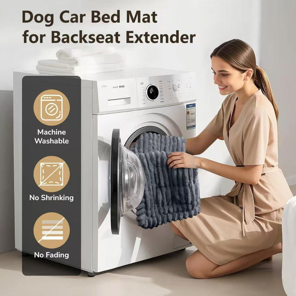 Dog Bed For Car Back Seat Non-Slip, Backseat Dog Bed Mat For Backseat Extenders, Pet Car Blanket Seat Cover For SUVs Trucks Sedans, Soft Machine