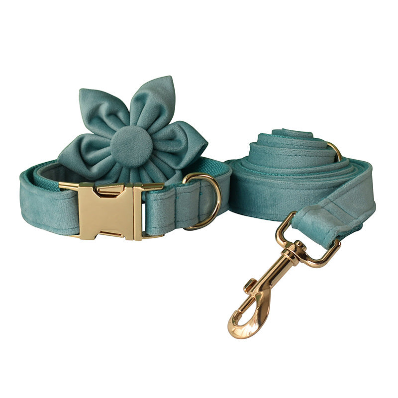 Lake Green Flannel Golden Dog Collar Pet Supplies