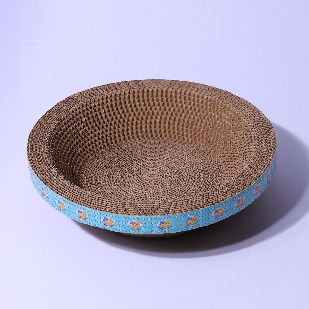 Extra Large Round Wear-Resistant Corrugated Cardboard Cat Scratcher Bowl & Low-Shedding Sofa Protector.