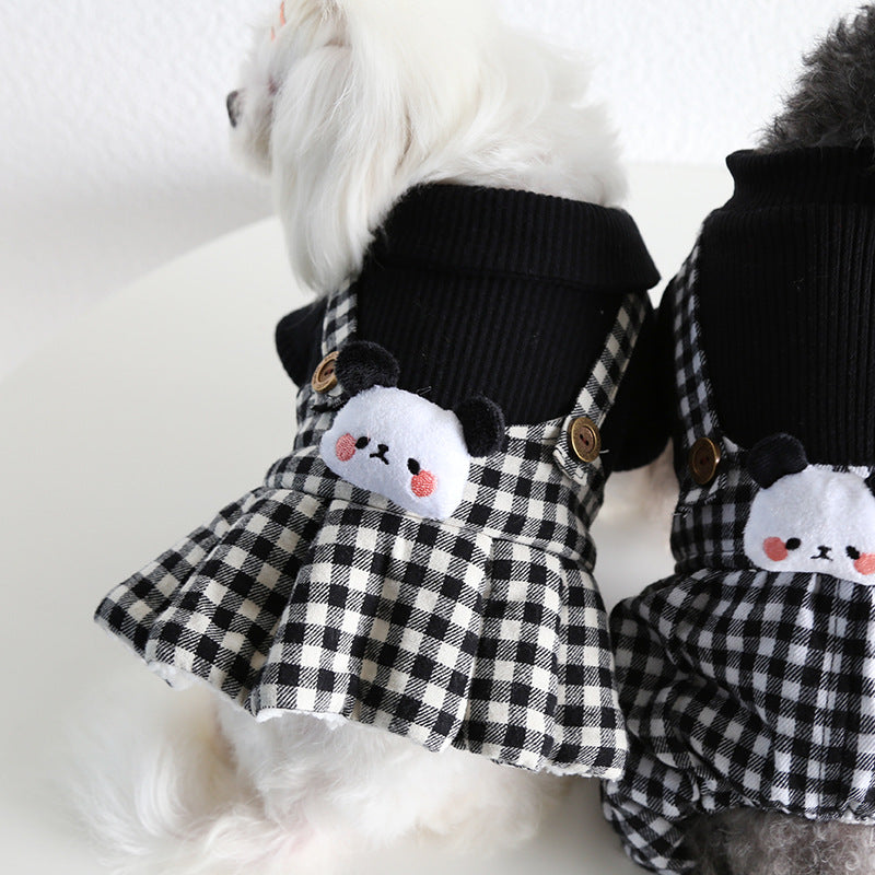 Lesser Panda Star Grid Pet Dog Clothes