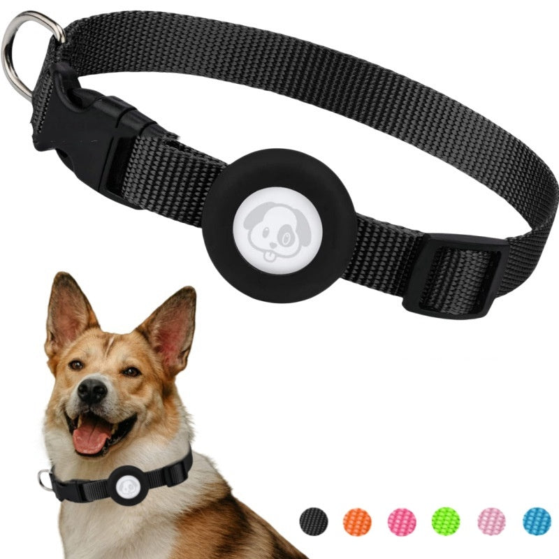 Dog Collar Waterproof Silicone Case Solid Color Nylon Ribbon Pet Supplies