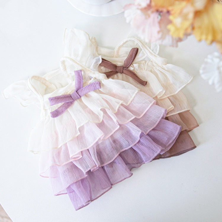 Color Gradient Cake Dress Pet Dog Clothes
