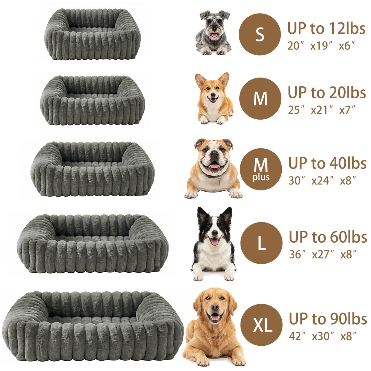 Dog Beds For Small Medium Dogs, Washable Fluffy Cat Puppy Bed Rectangle Calming Sleeping Pet Cat Bed For Indoor Dogs, Removable Zipper Cover