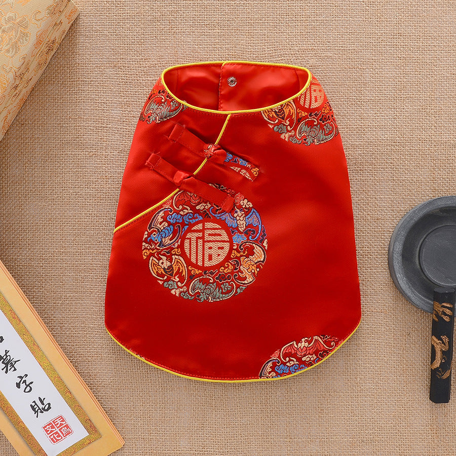 Dog Clothes Winter Thicken Warm Tang Suit