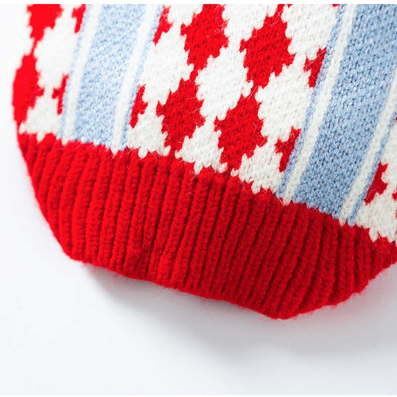 The 25-year Of Pineapple Knitted Color-blocking Sweater Has Been Transformed Into Warm Pet Clothing For Kittens And German Cats In Autumn And Winter