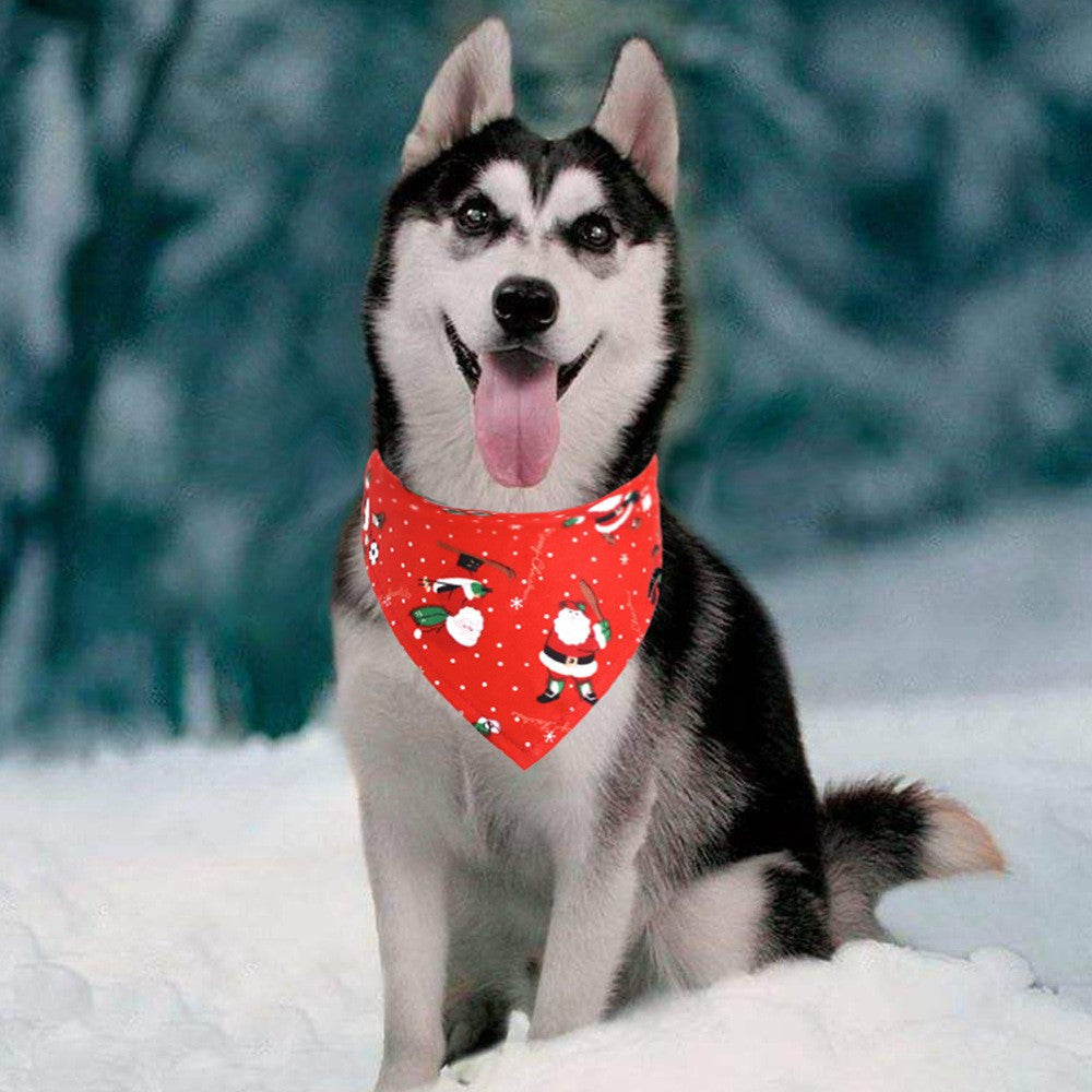 New Santa Claus pet triangle scarf