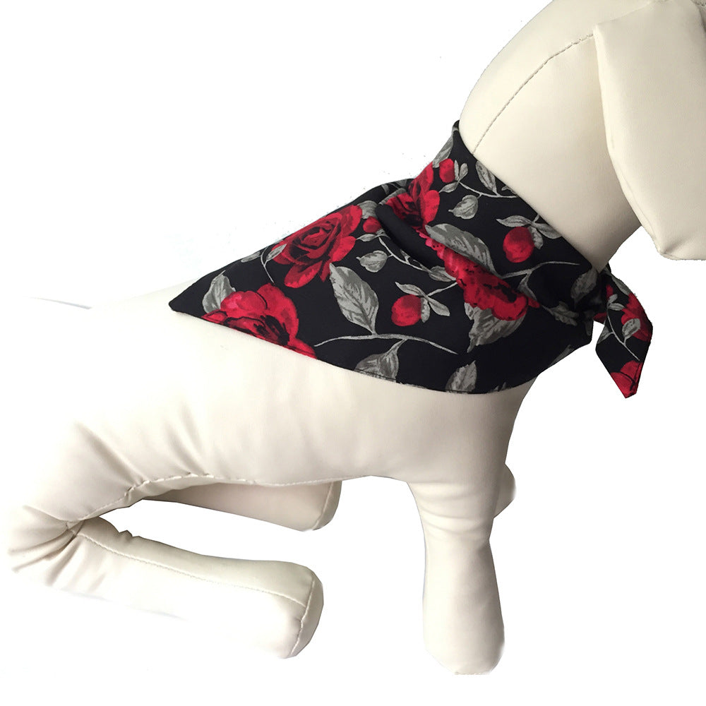 Red rose flower cotton saliva towel