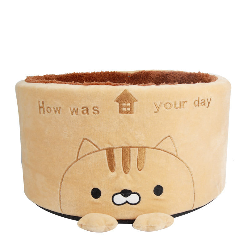Cute Design Round Plush Creative Pet Nest