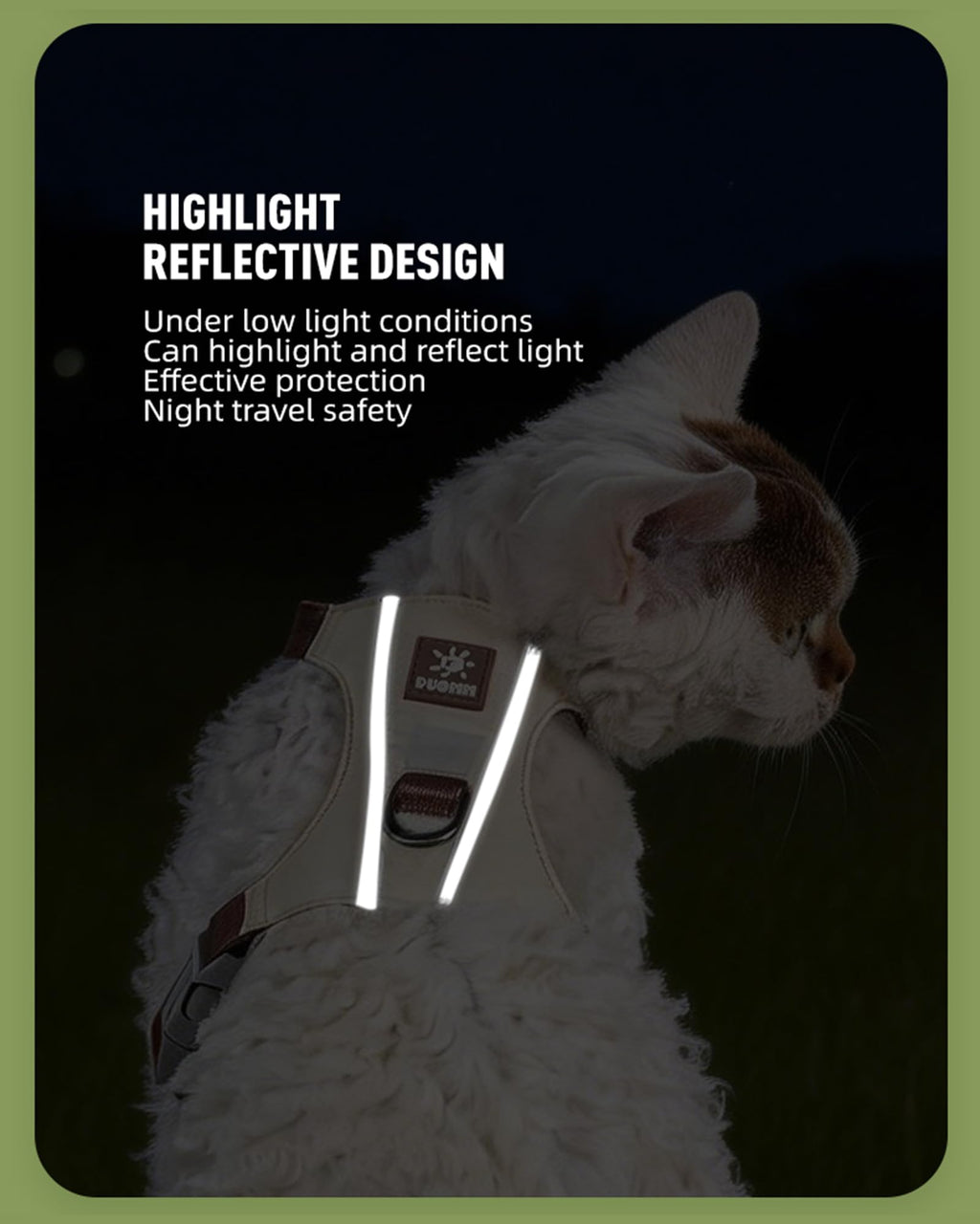 Cat Harness And Leash Set With Reflective Strips, Escape Proof Adjustable Vest, Premium Taffeta Fabric Soft Lightweight, Tear Resistant, For Kitten