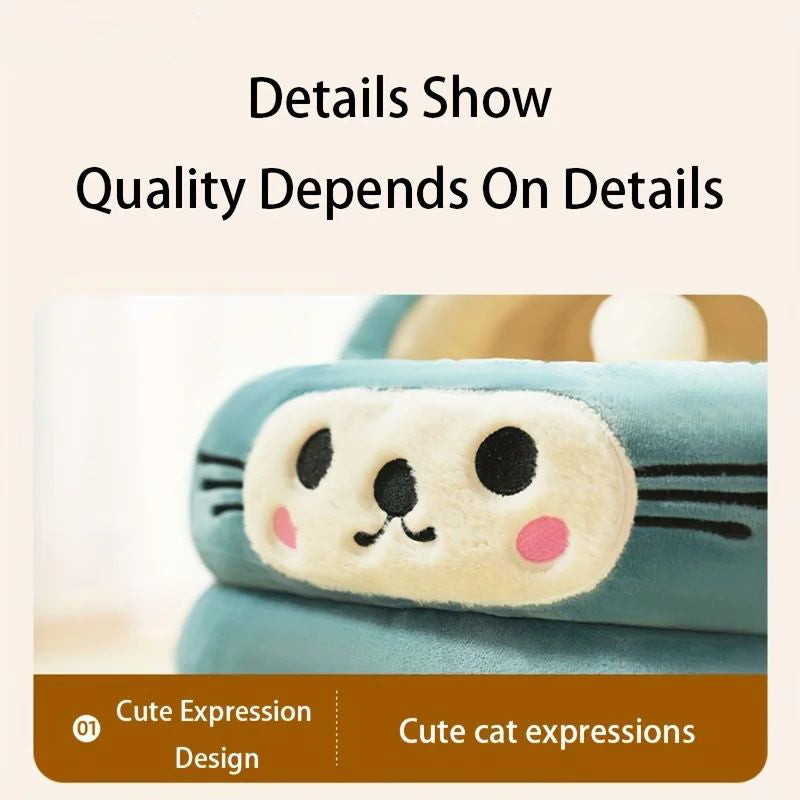 Cat Bed Semi-Enclosed Thickened Cat Ear Pet Nest Warm Pet Supplies For Autumn And Winter Universal Nest For All Seasons