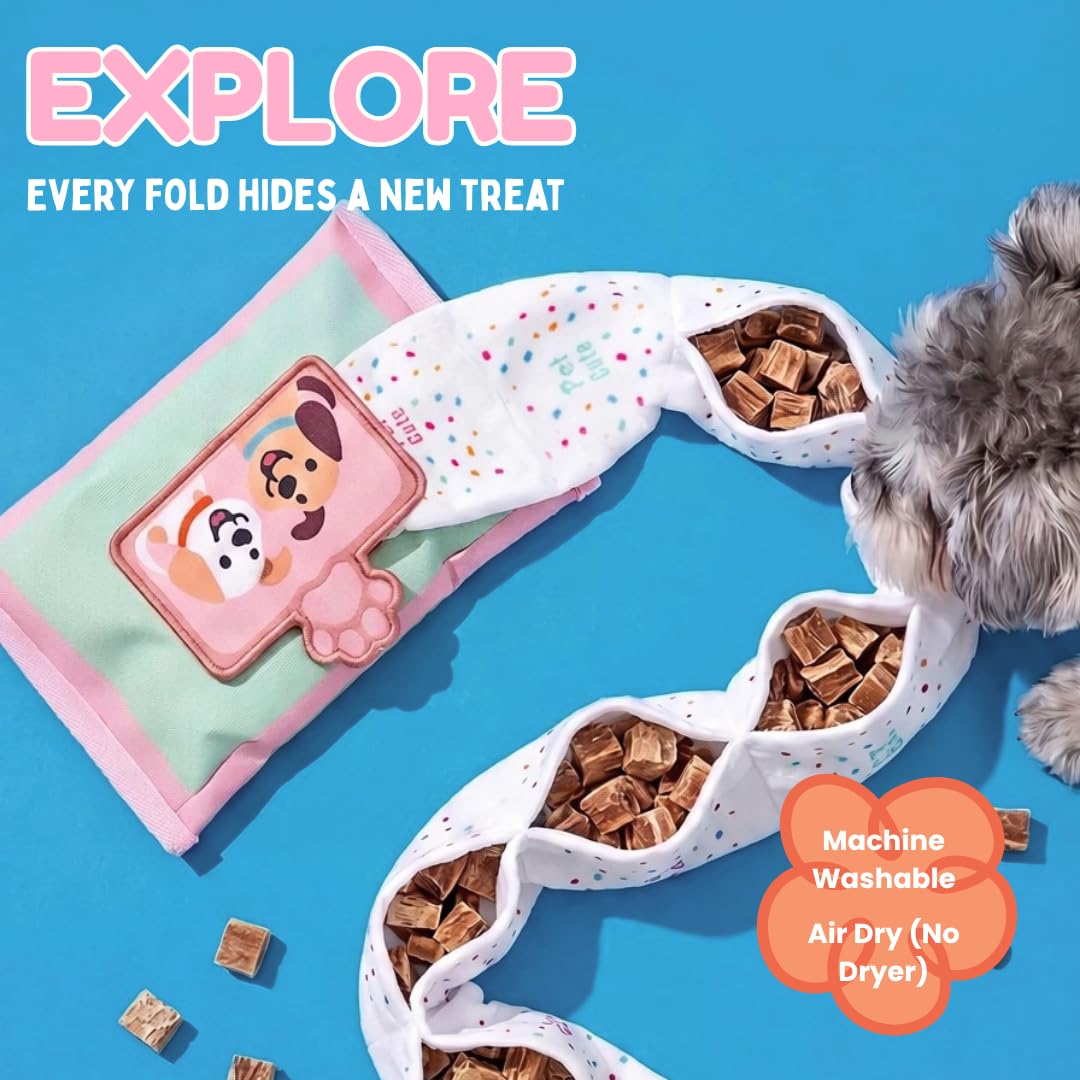 Interactive Dog Snuffle Wipe Puzzle Toy Quality Tested, Reinforced Stitching Anti-Boredom Mental Stimulation Slow Feeding & Enrichment Game Small