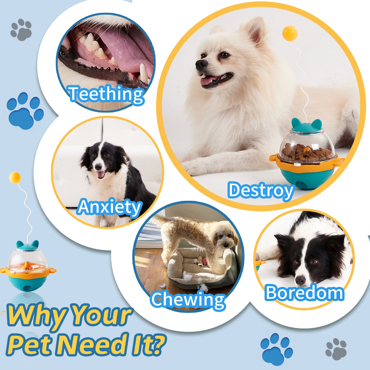 Guardians Tumbler Pet Toy Cat Leaky Food Toy Interactive Dog Cat Toy Food Treat Dispensing Toys, Slow Feeder Treat Ball For Pets Increases IQ
