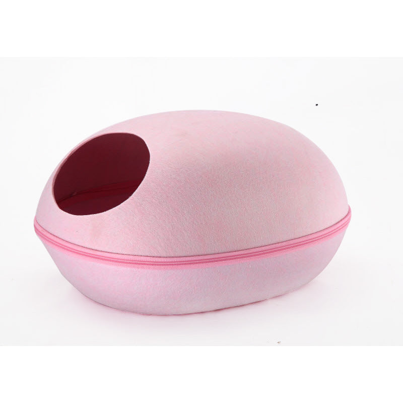 Semi closed removable eggshell breathable cat bed
