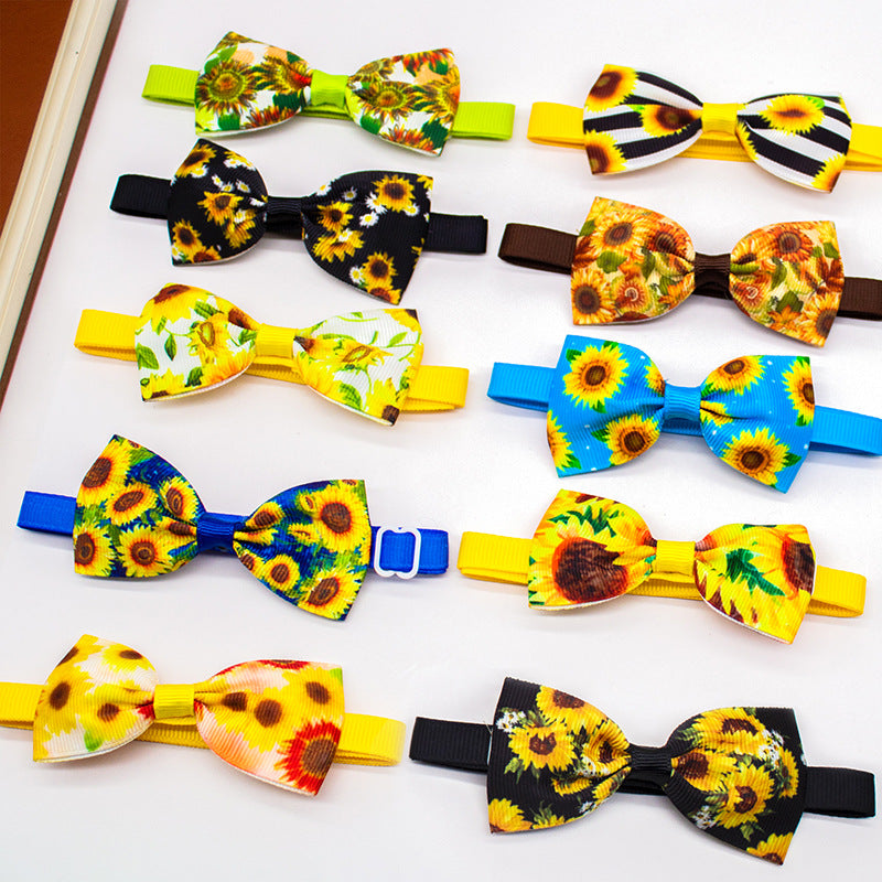 Sunflower Pet Bow Tie Dog Summer Decoration