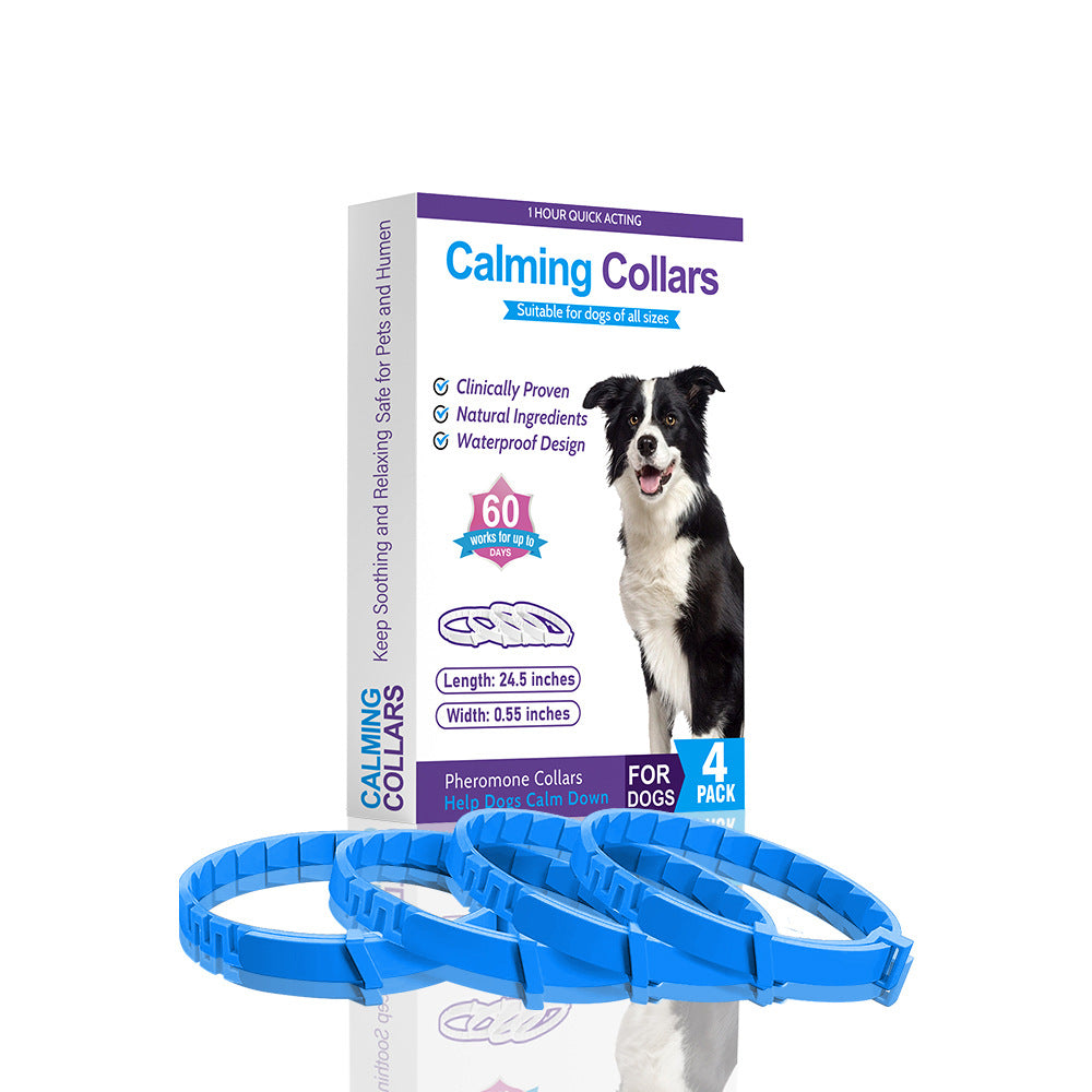 Set Of 4 Pheromone-Calming Collars For Cats And Dogs To Relieve Anxiety