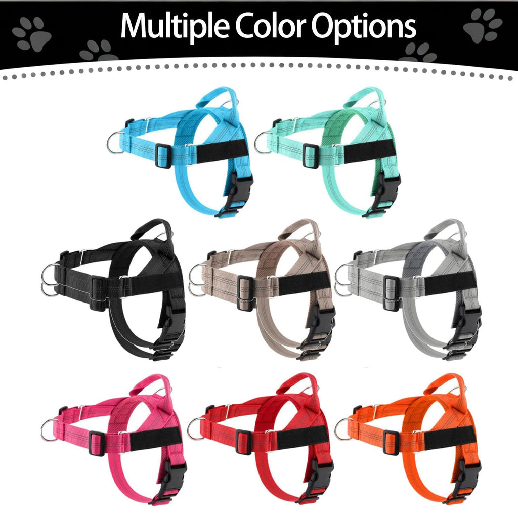 No-Pull Harness,No Pull Dog Harness With Soft Padded Handle Reflective Adjustable Breathable Mesh Pet Vest,Easy On-Off Soft Padded Harness,Easy For