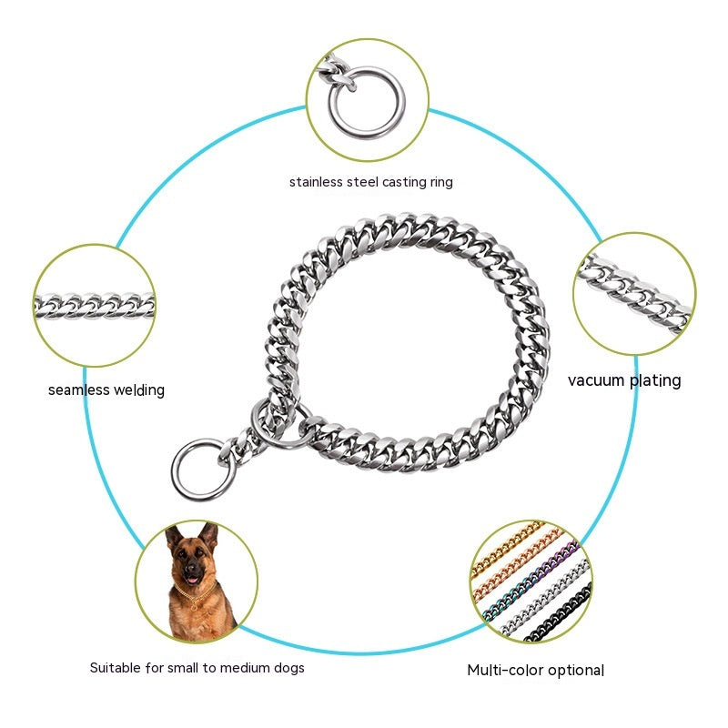 Pet Supplies Stainless Steel Drag Chain Double Ring