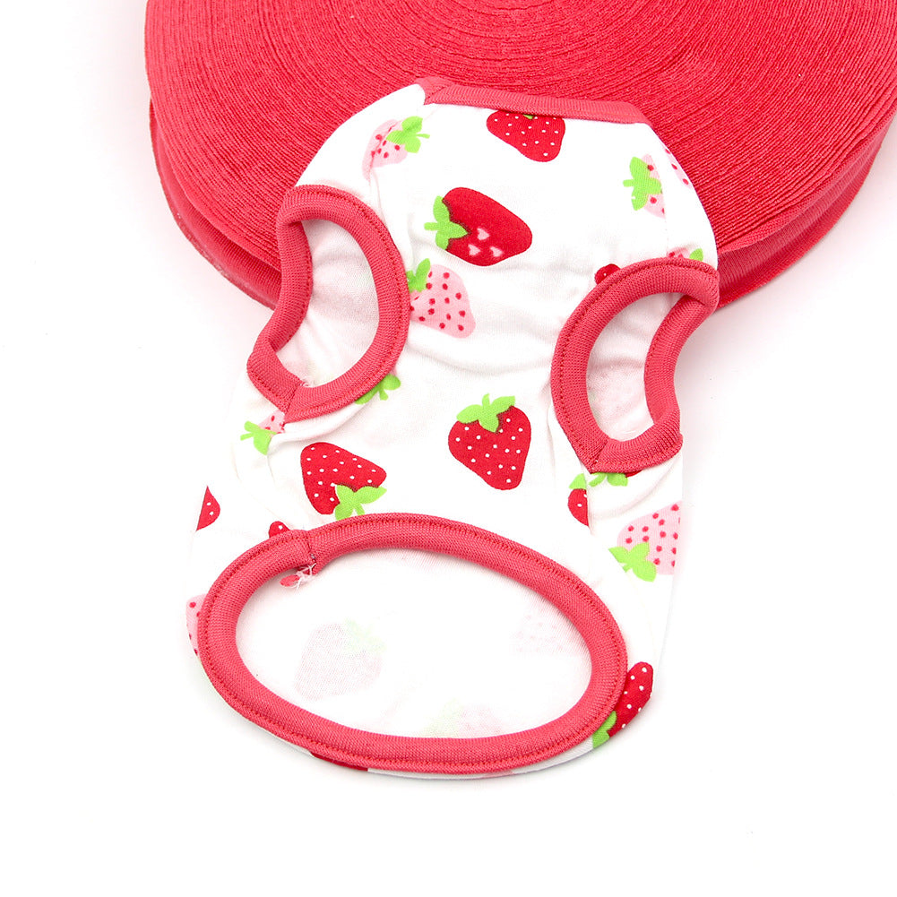 Candy-colored Pet Springsummer Thin Cotton Printed Vest
