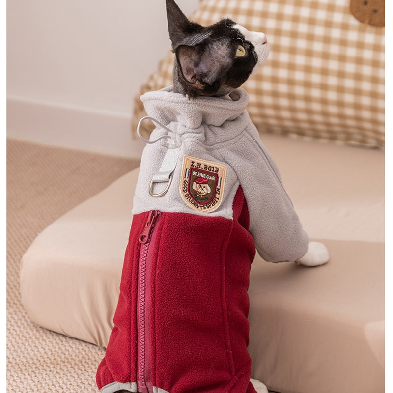 Cat Clothes Are Warm And Fluffy In Winter, Providing Warmth For Kittens In Autumn And Winter. Four-legged Fleece Jackets For Small And Medium-sized