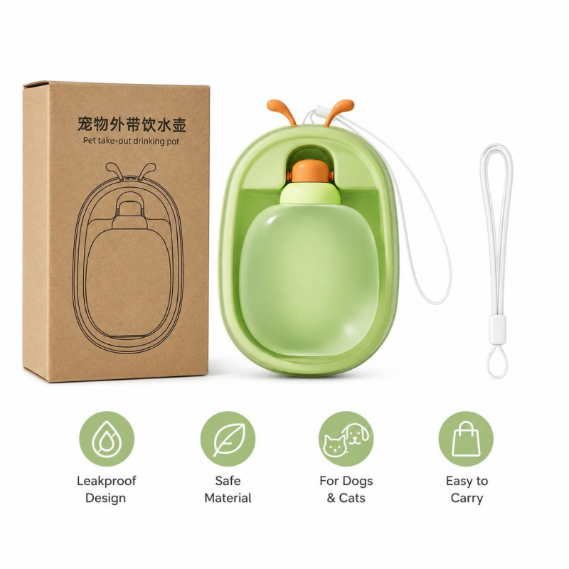 Portable Pet Water Bottle With Cute Antlers Food Grade, BPA Free, Leak Proof Travel Cup For Dogs, Durable, Easy-to-Clean Outdoor Water Dispenser With