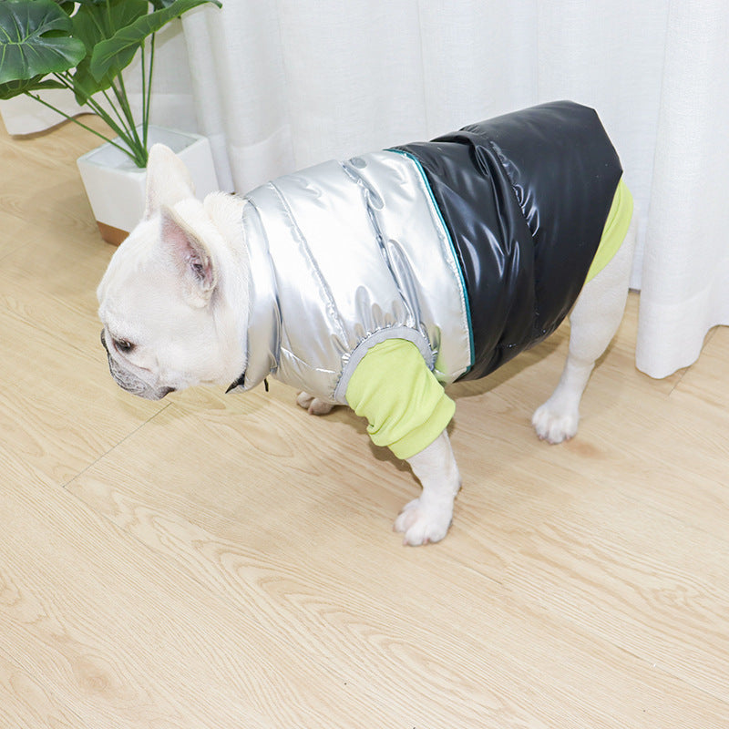 Law Fighting Down Jacket, White Duck Down Stuffed Clothes, Pet Clothes