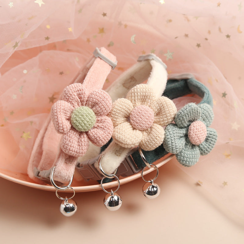 Cute Cartoon Flower Bell Pet Collar