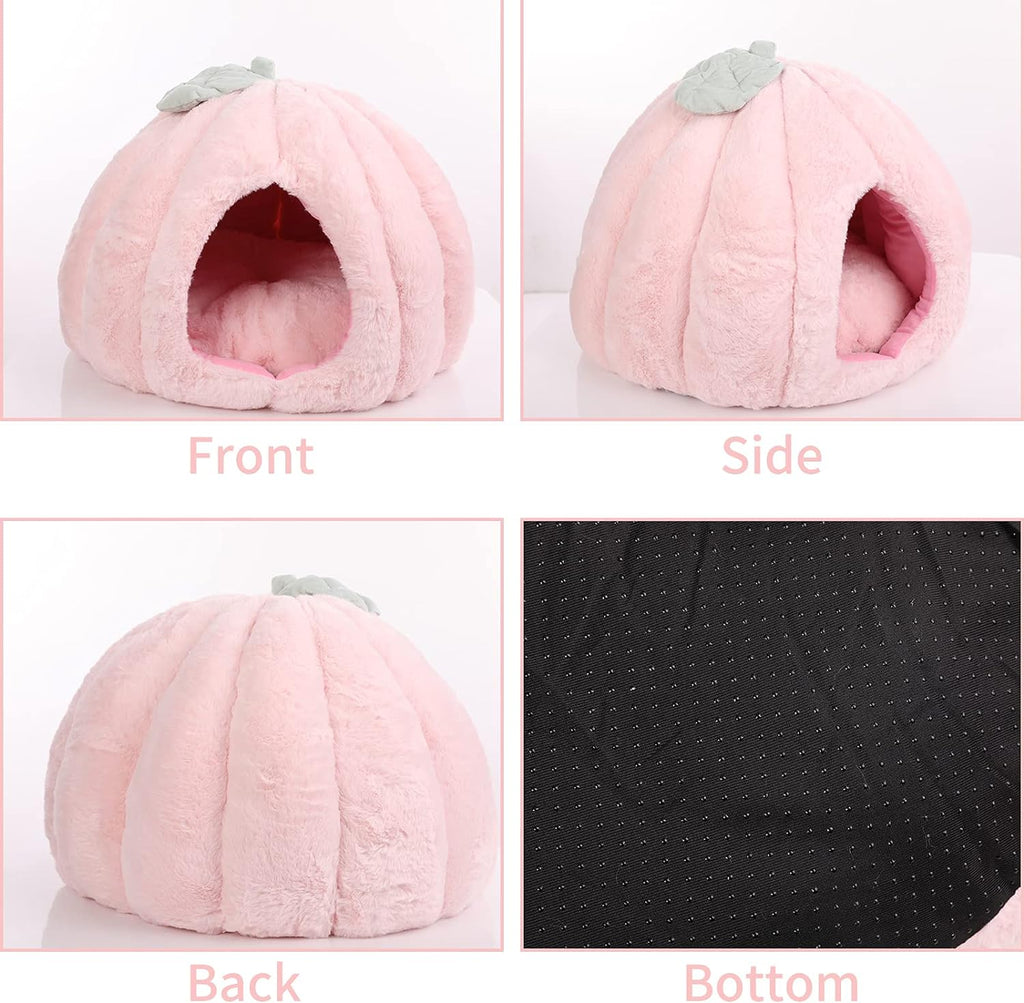 Pink Cat Houses - Soft Bed Tent Cave For Indoor Cats With Removable Cushion Pad