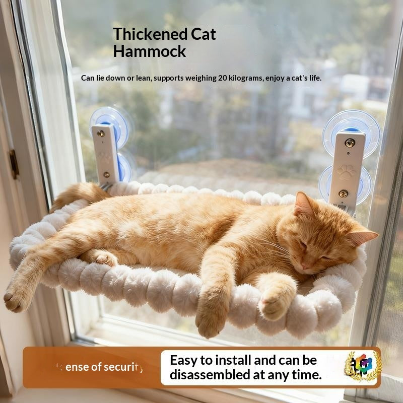 Folding Balcony Cat Hammock Suction-Cup Mount Cat Hanging Window Hammock
