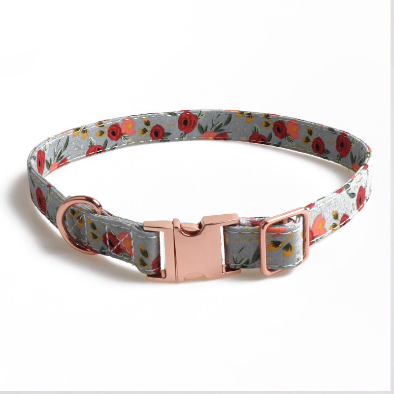 Pet Collar Full Metal Rose Gold Buckle Bow Collar