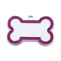 Zinc Alloy Dog Anti-lost Tag With Bone-shaped Edges And Shimmering Metallic Powder